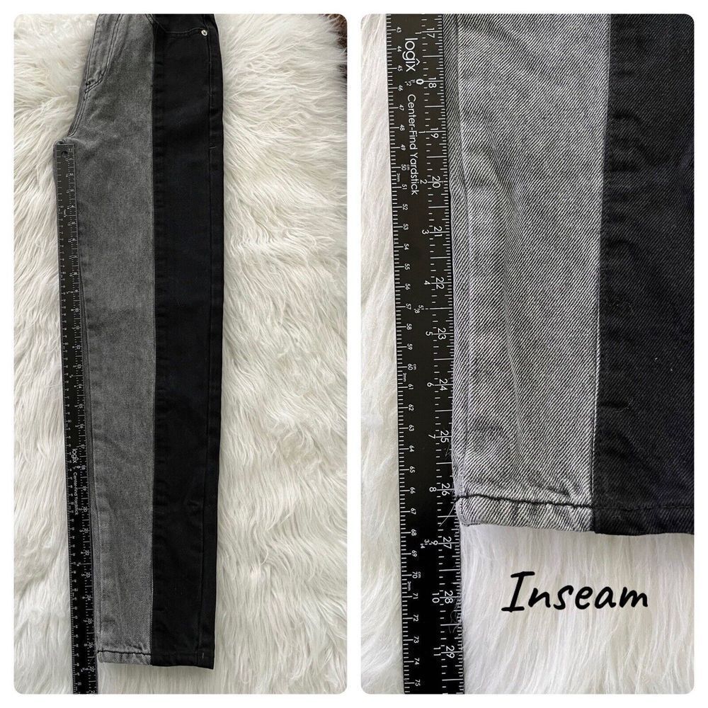 Adika New Nori Color Block Black Gray Mom High Rise Crop Jean Size XS - Picture 9 of 12